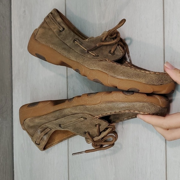 Twisted X Womens Driving Moc Leather Loafer shoes sz 5.5M - Picture 11 of 12